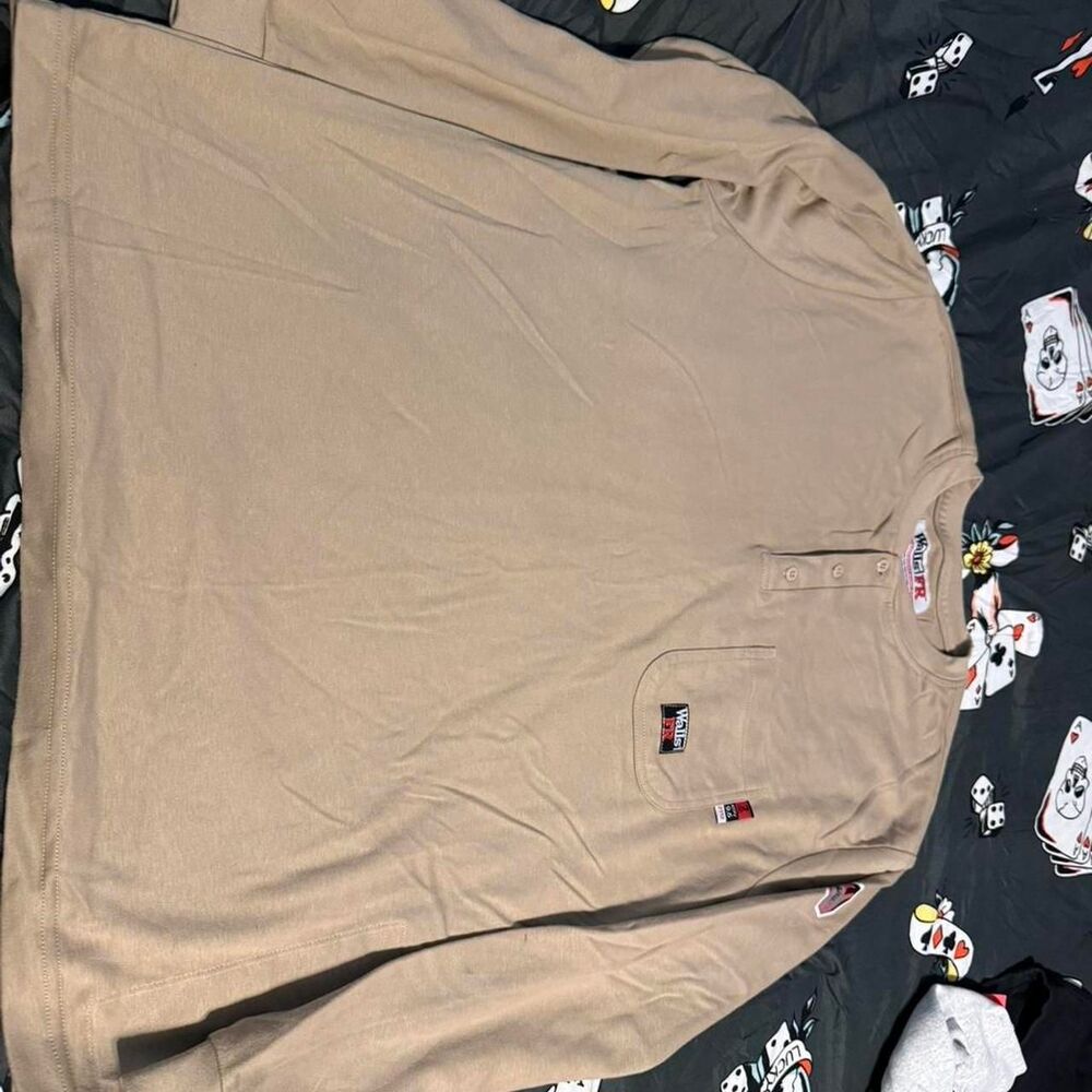 Walls Men's Tan and Cream Shirt